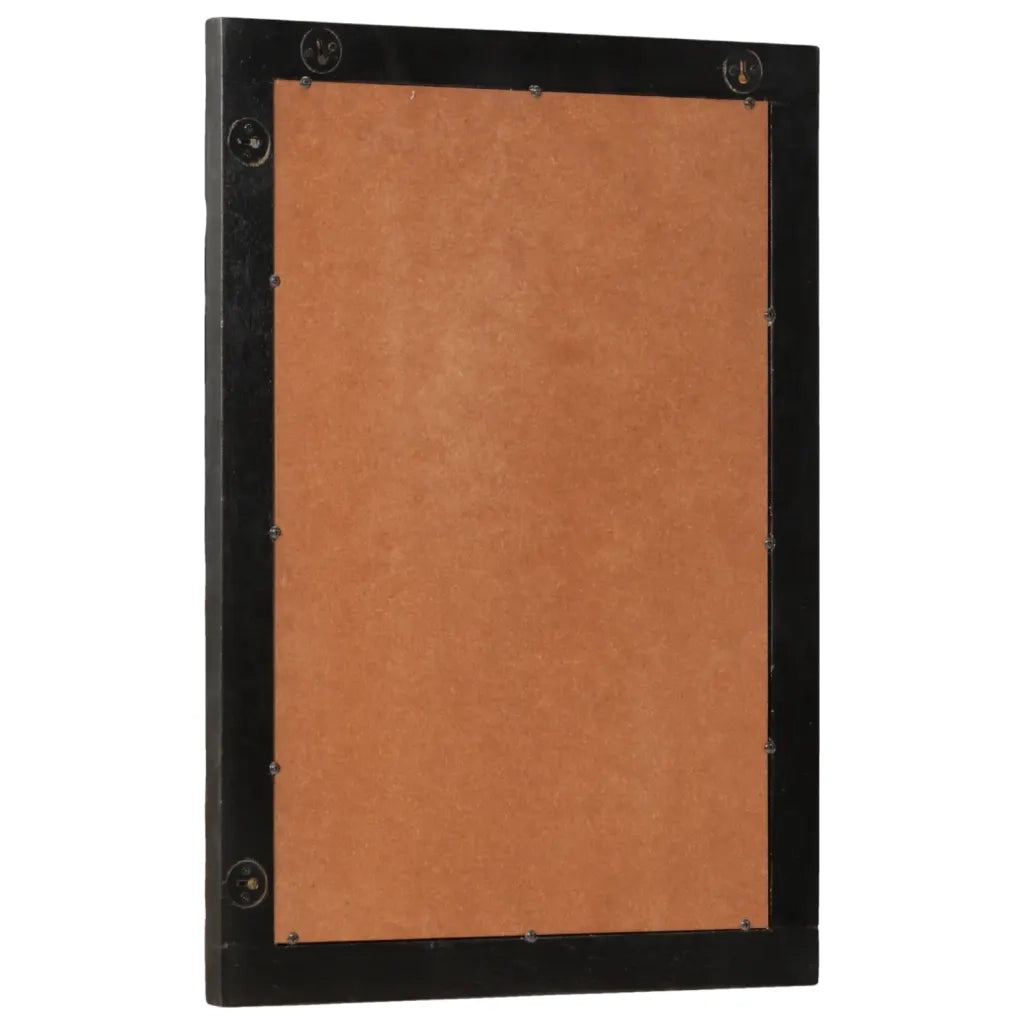 Specchio da Bagno Nero 50x70x2,5cm Legno Massello Mango e Vetro 356850
