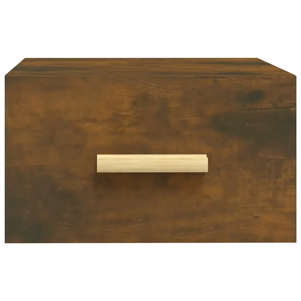 Comodino | Armadio da Notte | Mobiletto da notte a Muro Rovere Fumo 35x35x20 cm