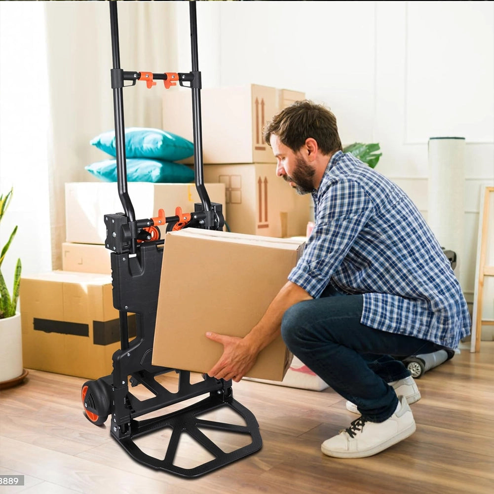 Carrello 2-in-1 Pieghevole con Piattaforma Carrellino Trasporto Pacchi Max 120kg