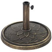BASE PER OMBRELLONE DA 12 KG CON MANOVELLA INTEGRATA IN RESINA METALLO E CEMENTO 46X34 CM BRONZO