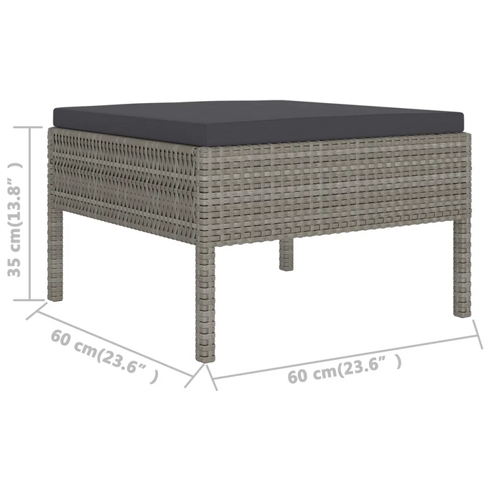 Set Divani da Giardino 11 pz con Cuscini in Polyrattan Grigio 3094506