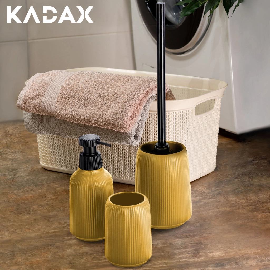 KADAX 2x Spazzolino per WC per bagno, in ceramica, giallo, moderno