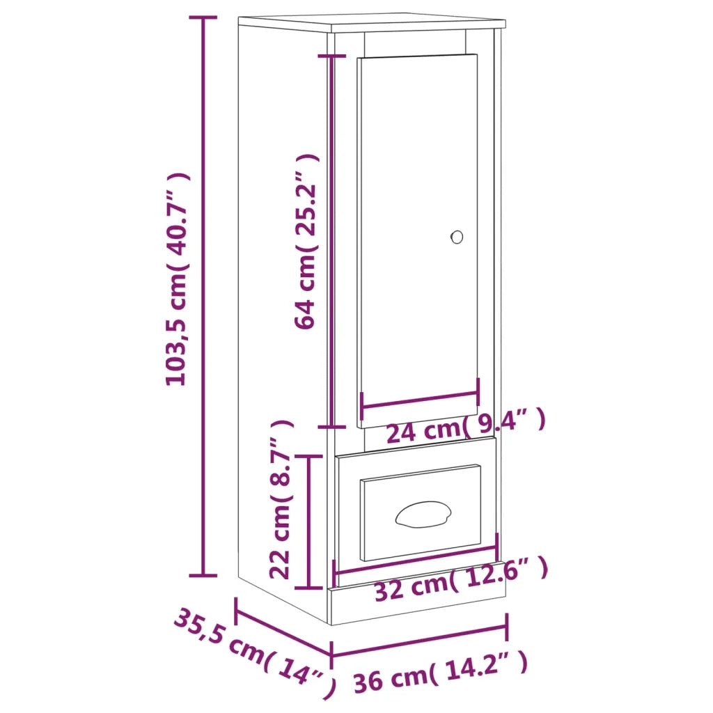 Credenza Rovere Sonoma 36x35,5x103,5 cm in Legno Multistrato 816307