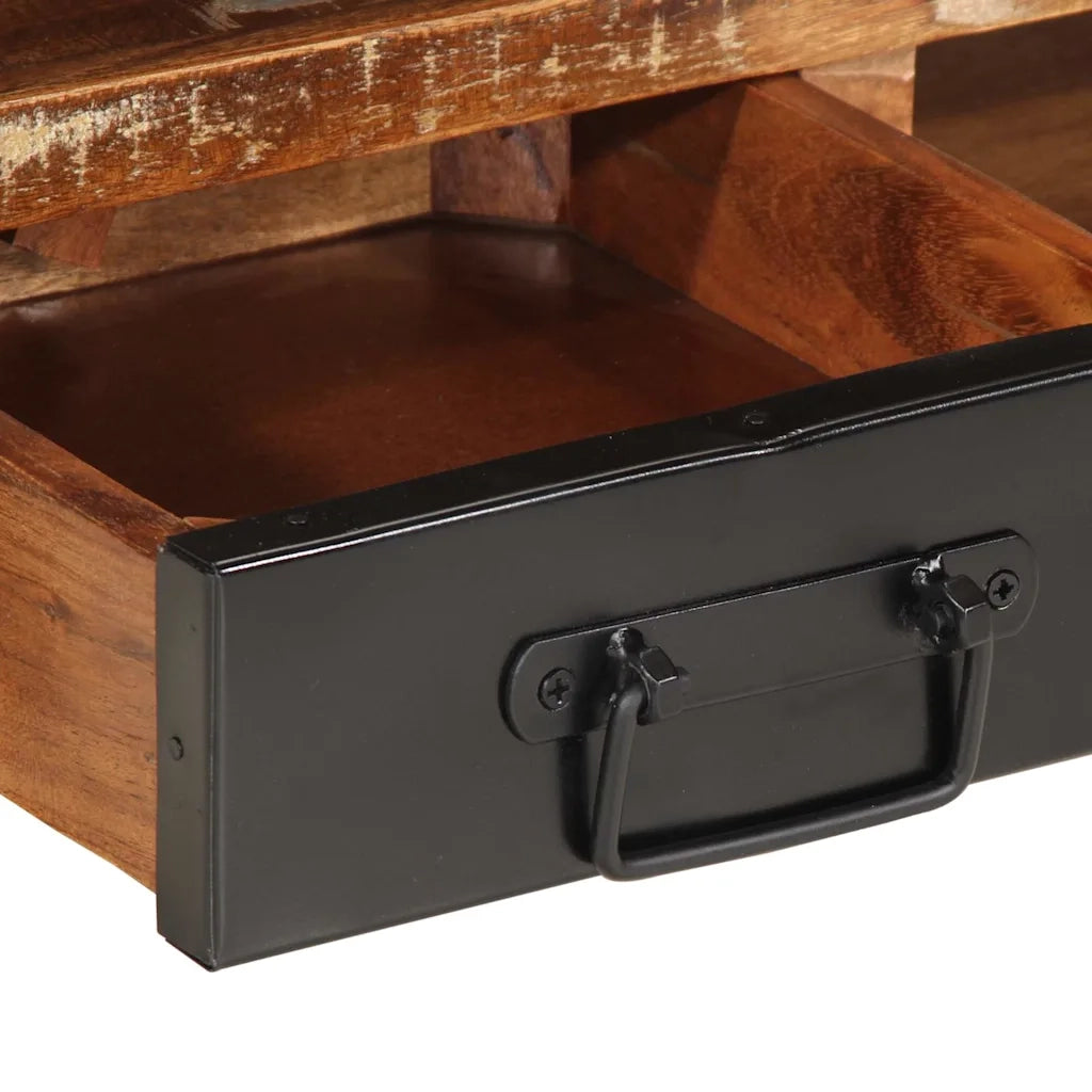 Tavolino Salotto Multicolore 90x50x36cm Legno Massello Recupero