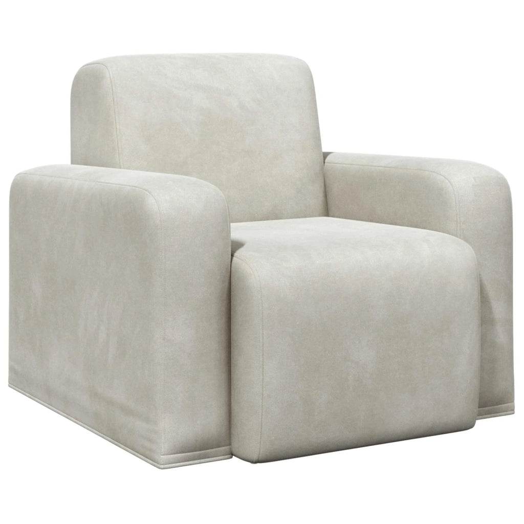 Poltrona-Poltroncina-Divano Sedia Crema Velluto 541540