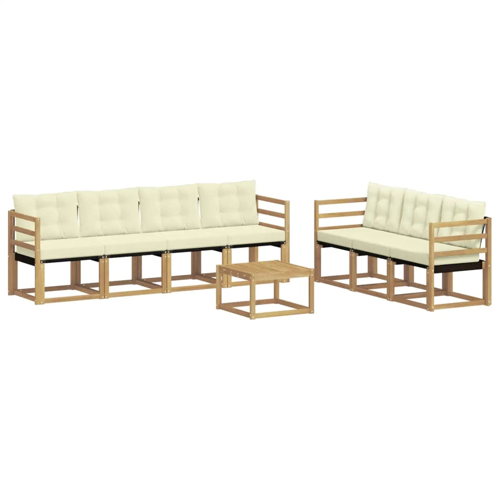 Set di divani da esterno 8 pz Bianco e Crema 3389272