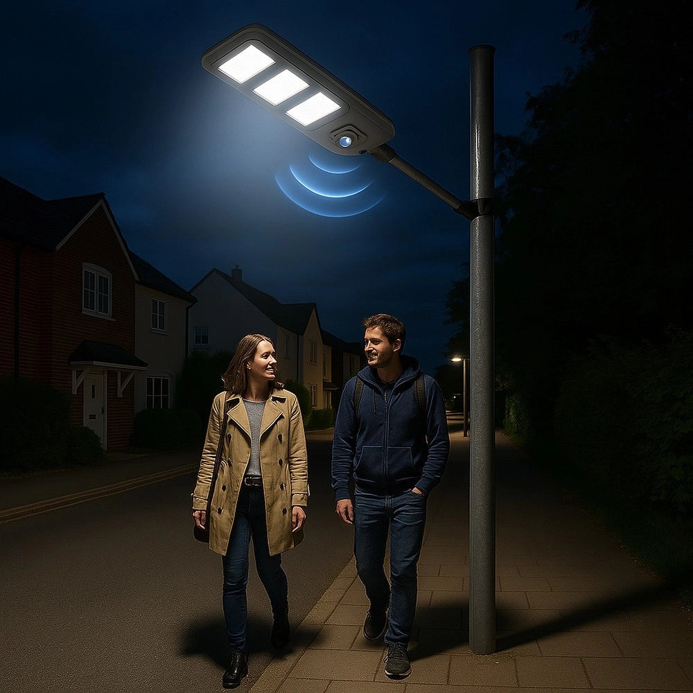 Trade Shop - Lampione Faro Led Solare 100w 160w 220w 300w Con Sensore Crepuscolare Prossimità Es-p-f -  160 Watt