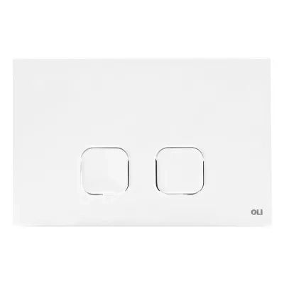 Placca cassetta wc Oli serie Plain in abs bianco con doppio scarico