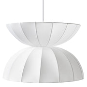 Lampada a sospensione in finta seta bianca Plafoniera Sala da pranzo Soggiorno Stile moderno