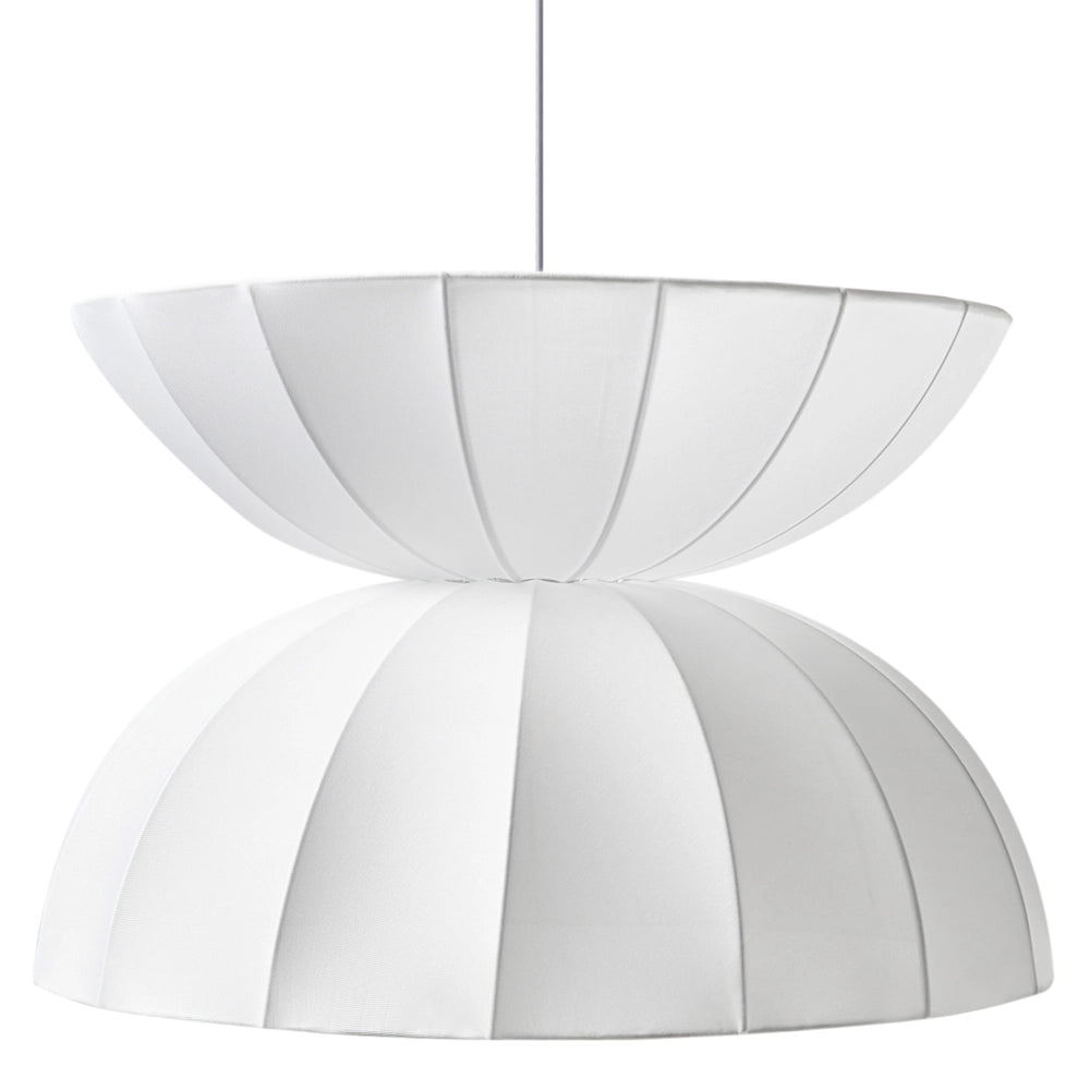 Lampada a sospensione in finta seta bianca Plafoniera Sala da pranzo Soggiorno Stile moderno