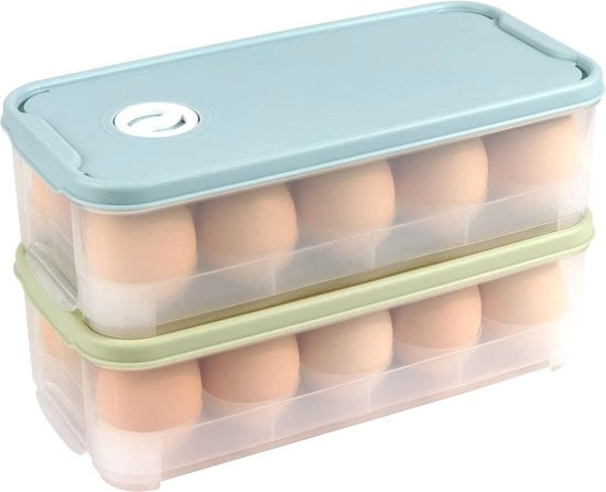 Scatola per uova, contenitore per uova, contenitore per uova del frigorifero con coperchio, 10 uova cassa di trasporto per frigorifero, cucina, picnic, pacchetto da 2.