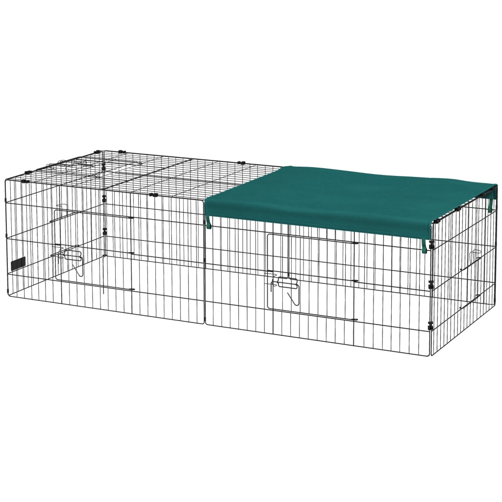 Gabbia per Conigli da Esterno e Interno ¨C Zephmum ¨C Verde Acciaio 185x75x50cm
