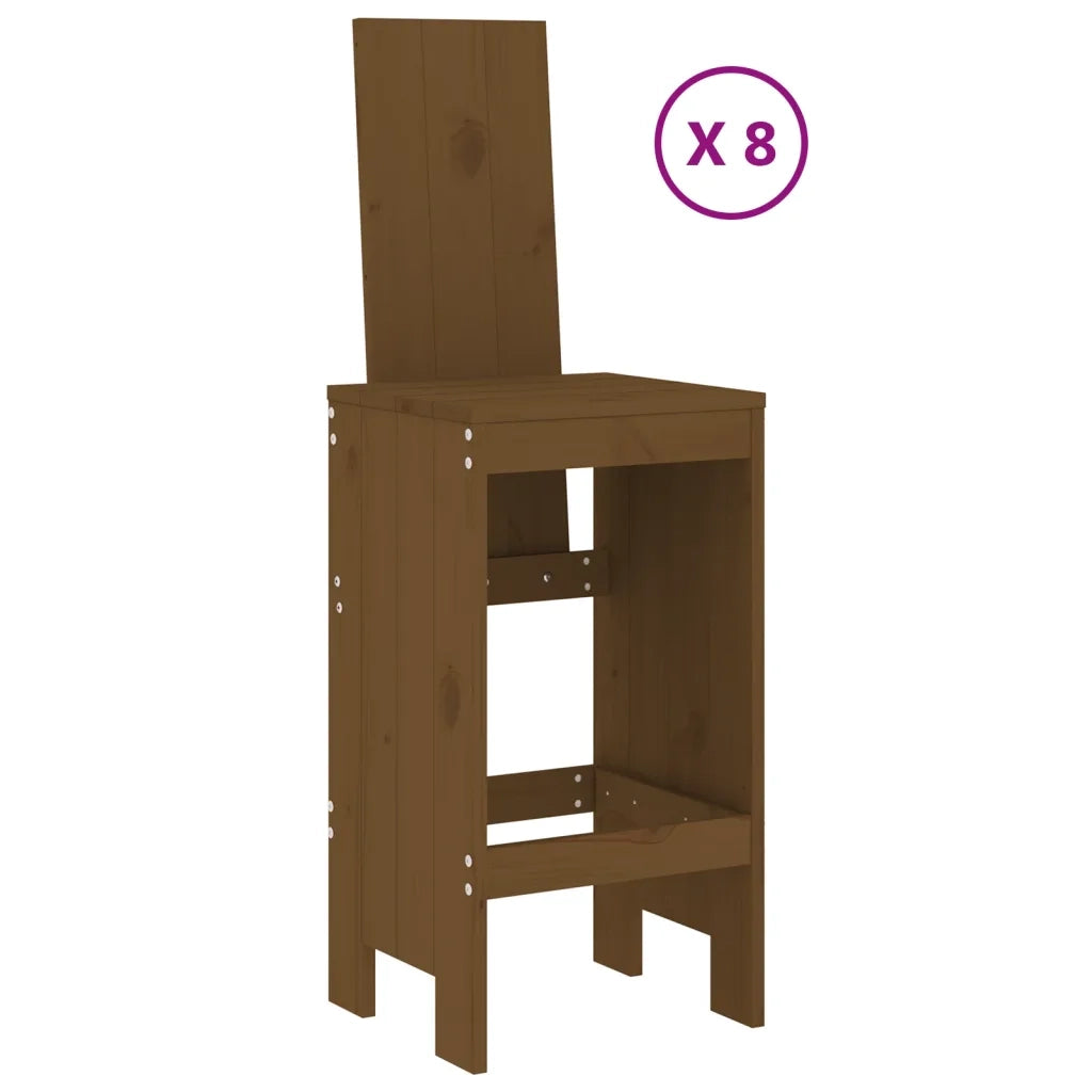 Set Bar da Giardino 9 pz Miele in Legno Massello di Pinocod mxl 83653
