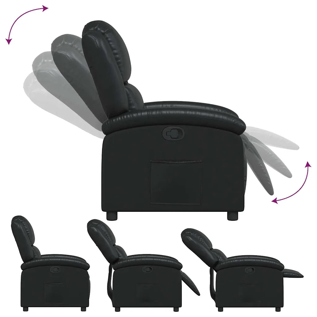 Poltrona reclinabile nera in similpelle 371775