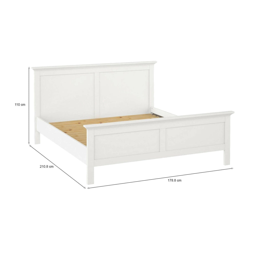 Letto piazza e mezza Faxai, Sommier per camera da letto, Giroletto per stanza, Struttura porta materasso, 211x179 h110 cm, Bianco