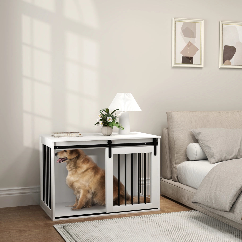 Casetta per Cani con Ante Scorrevoli ¨C Zephmum ¨C 98x58x61 cm Noce
