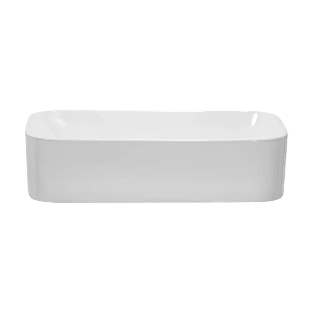 Lavabo da appoggio rettangolare 61x38 cm bianco lucido in ceramica