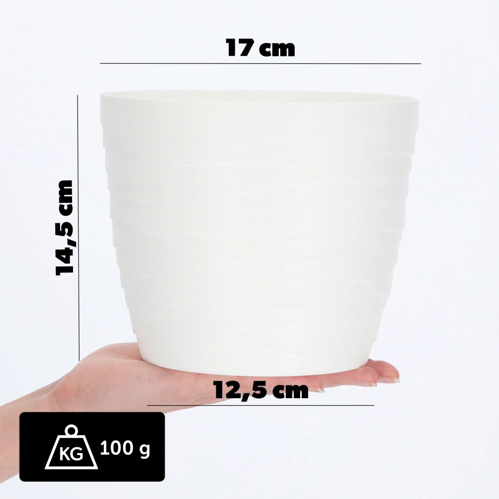 Vaso da fiori KADAX in plastica, rotondo, bianco, 17 cm, per fiori e piante.