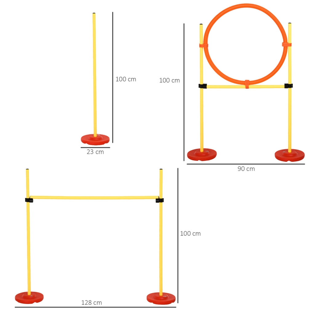 Set Agility per Cani ¨C zephmum ¨C 6 Stanghe Slalom, Ostacoli, Cerchio, Borsa