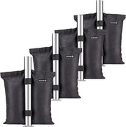 Zakche di sabbia 4 in 1 per tenda - cuciti a doppia mano - sacchi di sabbia resistenti - contenitore di sabbia pesante - tenda con copertura a pop-up - mobili da giardino all'aperto - nero - 4 x 11,34 kg