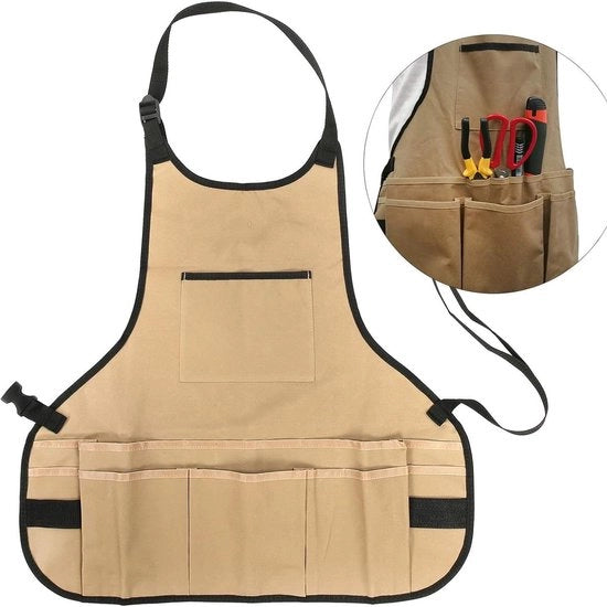 Giacca per giardinaggio - Giacche per barbecue - Tas di stivaggio - per giardinieri portatili - con grande tasca - 61x60cm - Khaki
