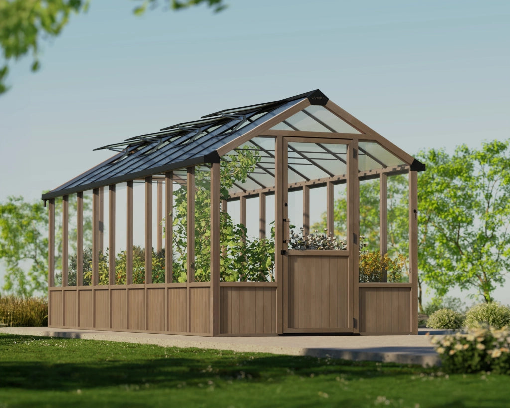 Canopia NATURA Doppio Strato Serra Da Giardino in Policarbonato  641X237.5X261 cm - Legno di cedro