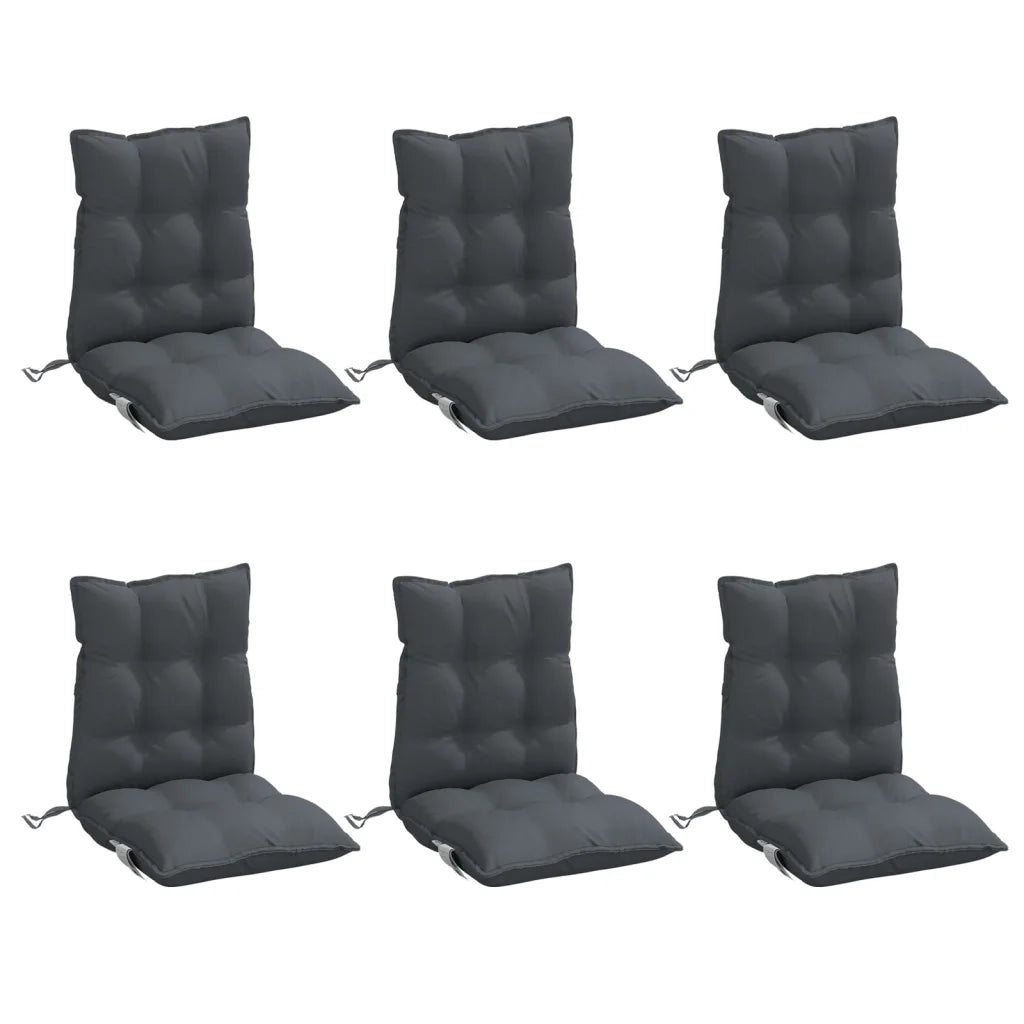 Cuscini per Sedie Schienali Bassi 6 pz Antracite Tessuto Oxford 377673