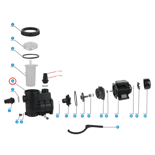 Pezzo di ricambio: alloggiamento pompa per pompe per piscine HZS-200/300