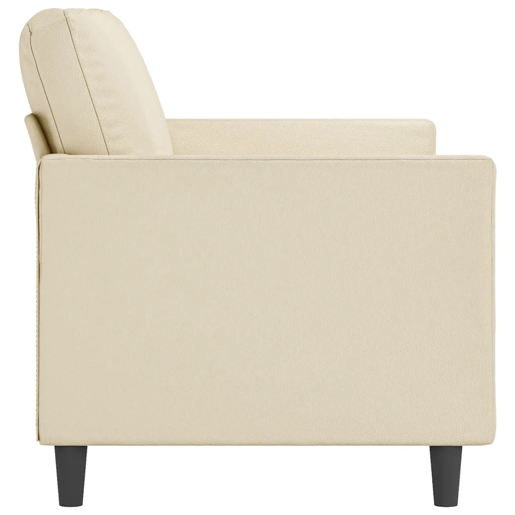 Divano a 2 Posti Crema 140 cm in Similpelle 359334