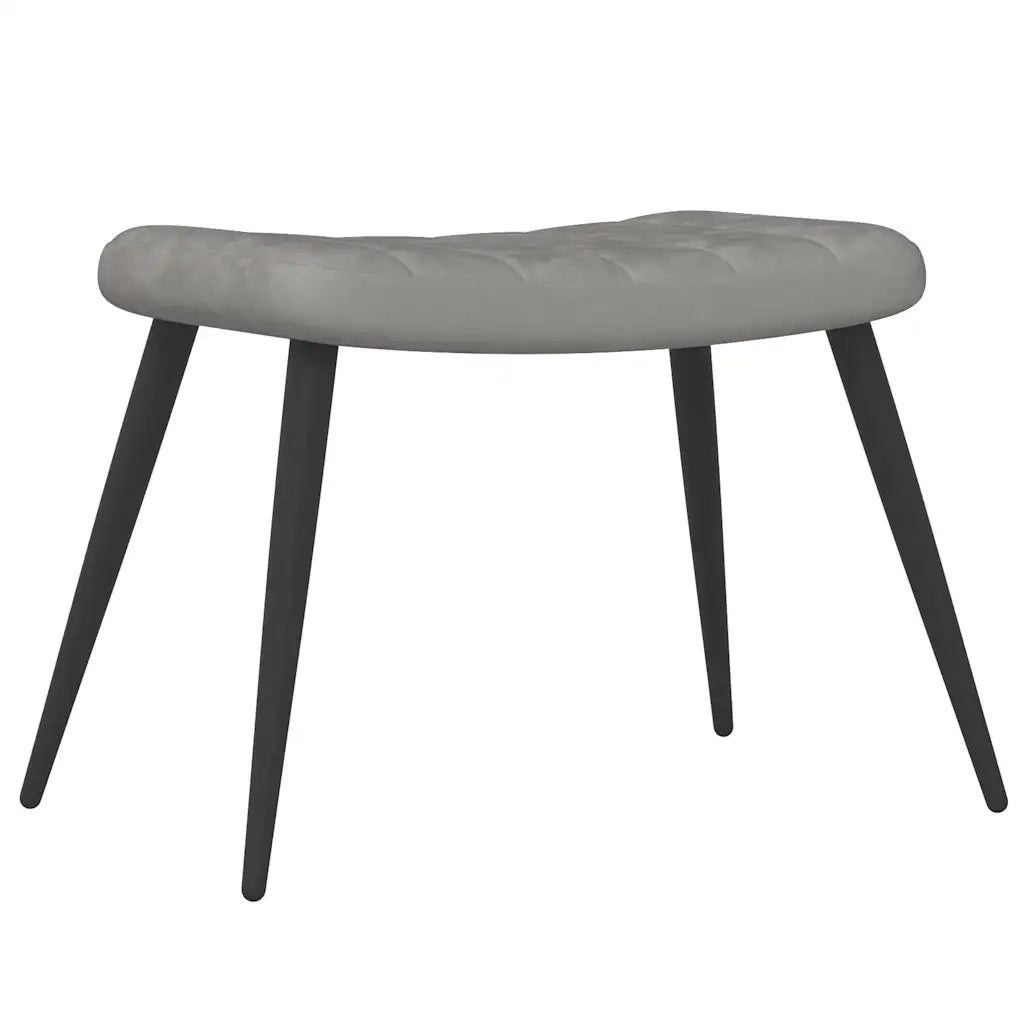Poltrona Relax con Sgabello Grigio Chiaro in Velluto 327688