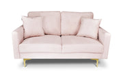 Divano 2 posti in velluto rosa piedi in metallo dorato - Chloe - DI2P-CH19VLT-PD