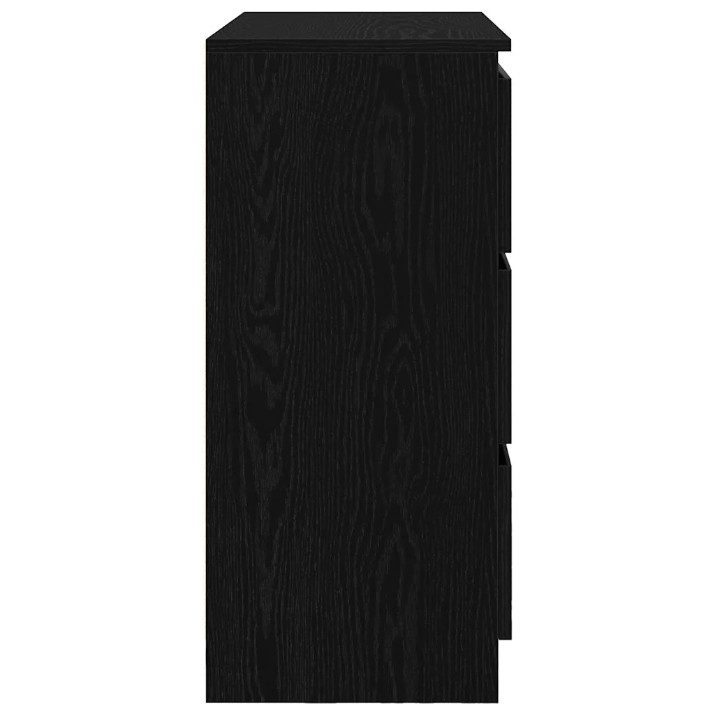 Credenza-Buffet-Armadio da cucina Rovere Nero 80x35x76 cm in Legno Multistrato