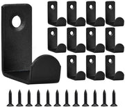 12 hanger da paracadute in metallo nero con viti nere - Hanger da paracadute - hanger - hanger da parete in metallo nero - hanger a vite - per camera da letto, bagno, soggiorno cappe da parete