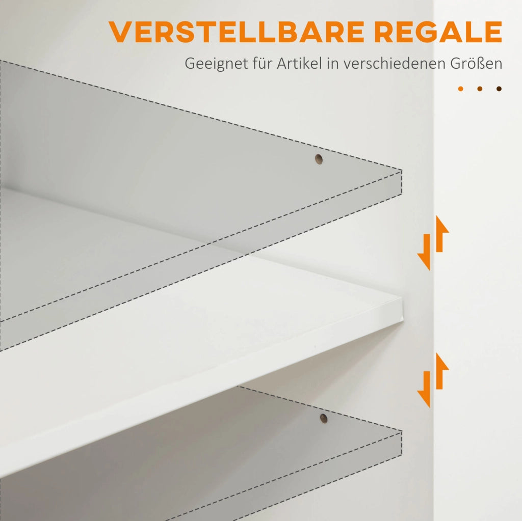 Carrello da cucina bianco con piano, cassetto e armadietto