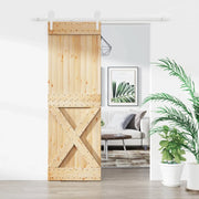 Porta scorrevole Naturale e Bianco 70 x 210 cm 3445145