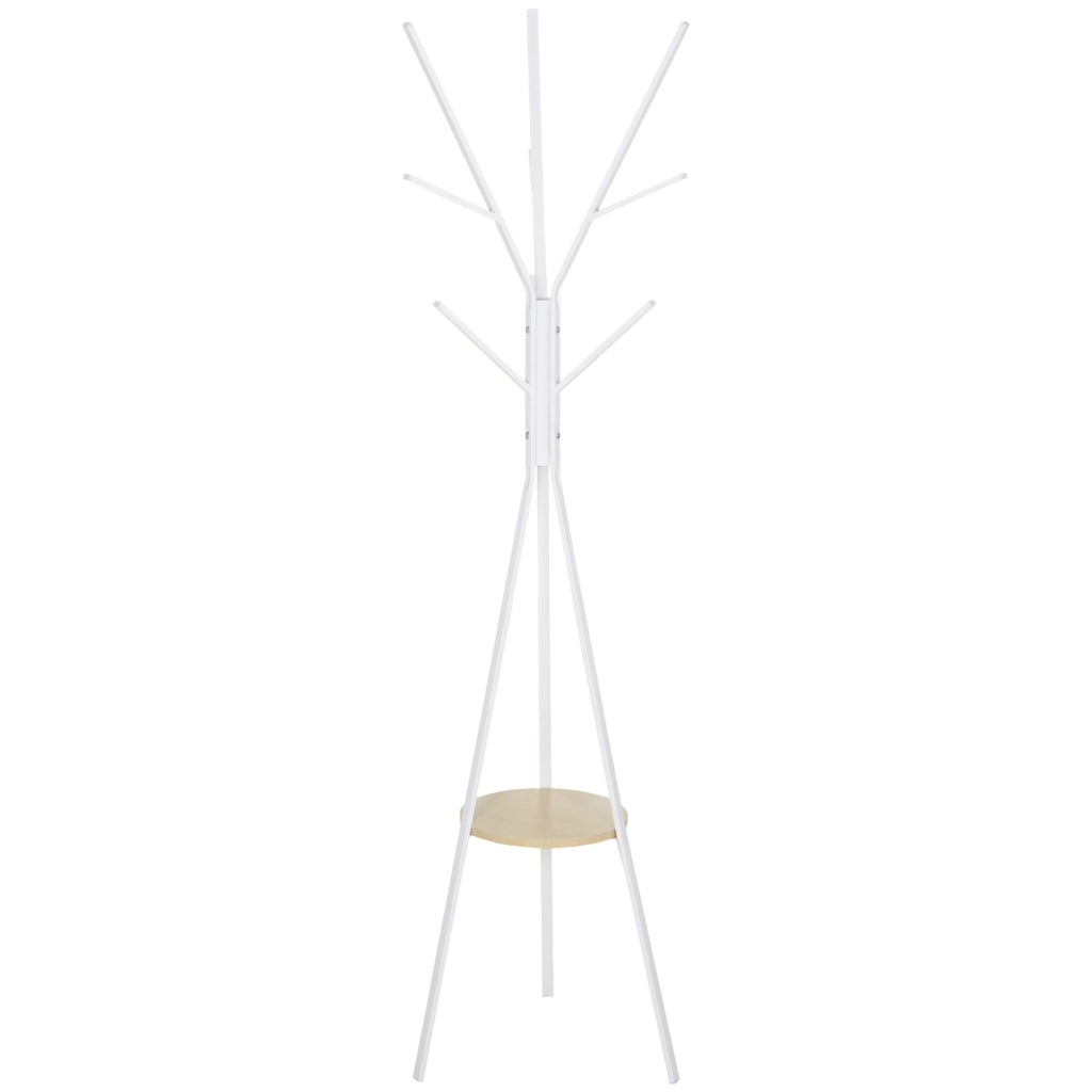 Appendiabiti da Terra Verticale Moderno per Ingresso, 45x45x180cm, Bianco