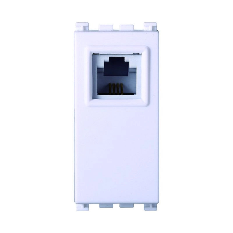 Connettore Telefonica Presa RJ11 Colore Bianco Compatibile Con Vimar Arkè