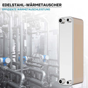 Scambiatore a piastre saldobrasate in acciaio inox, 40 piastre, max 165 kW