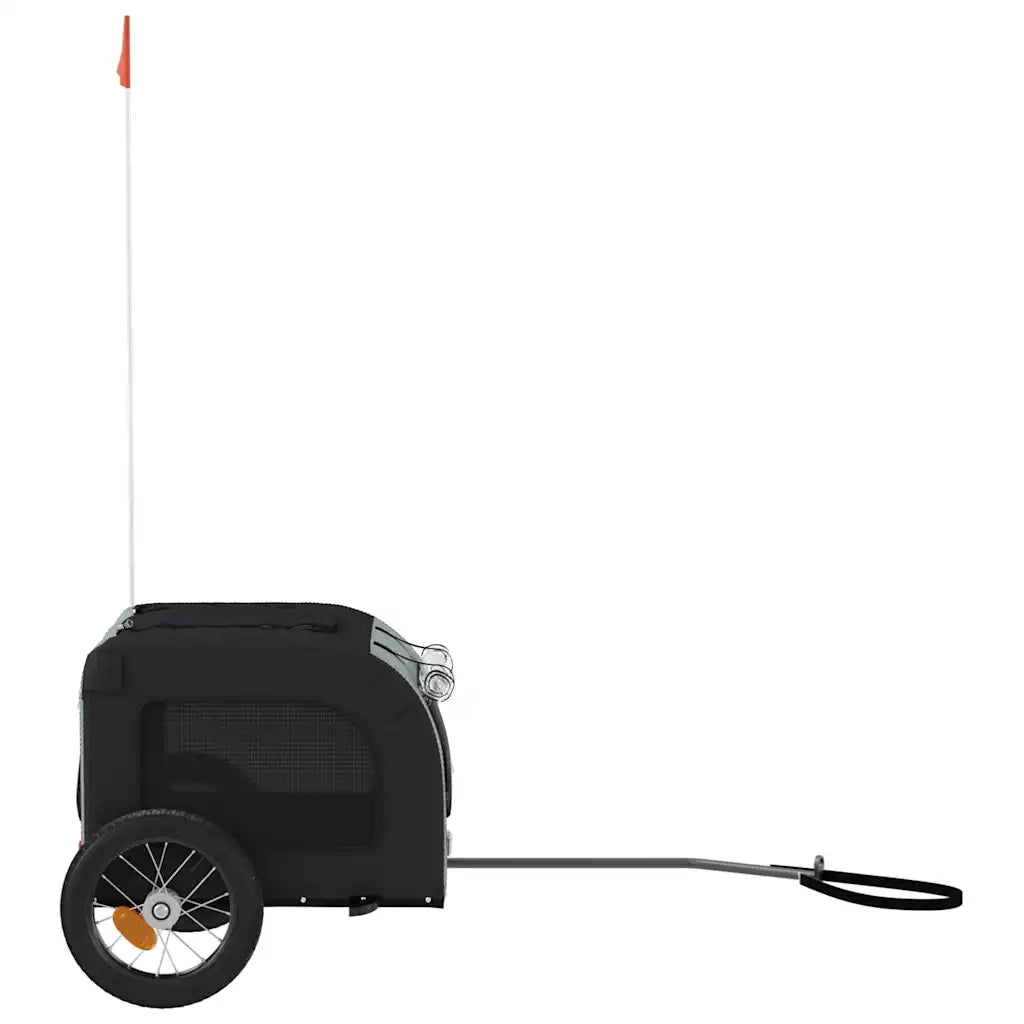 Rimorchio da Bici per Animali Grigio e Nero Oxford e Ferro CFW7266322