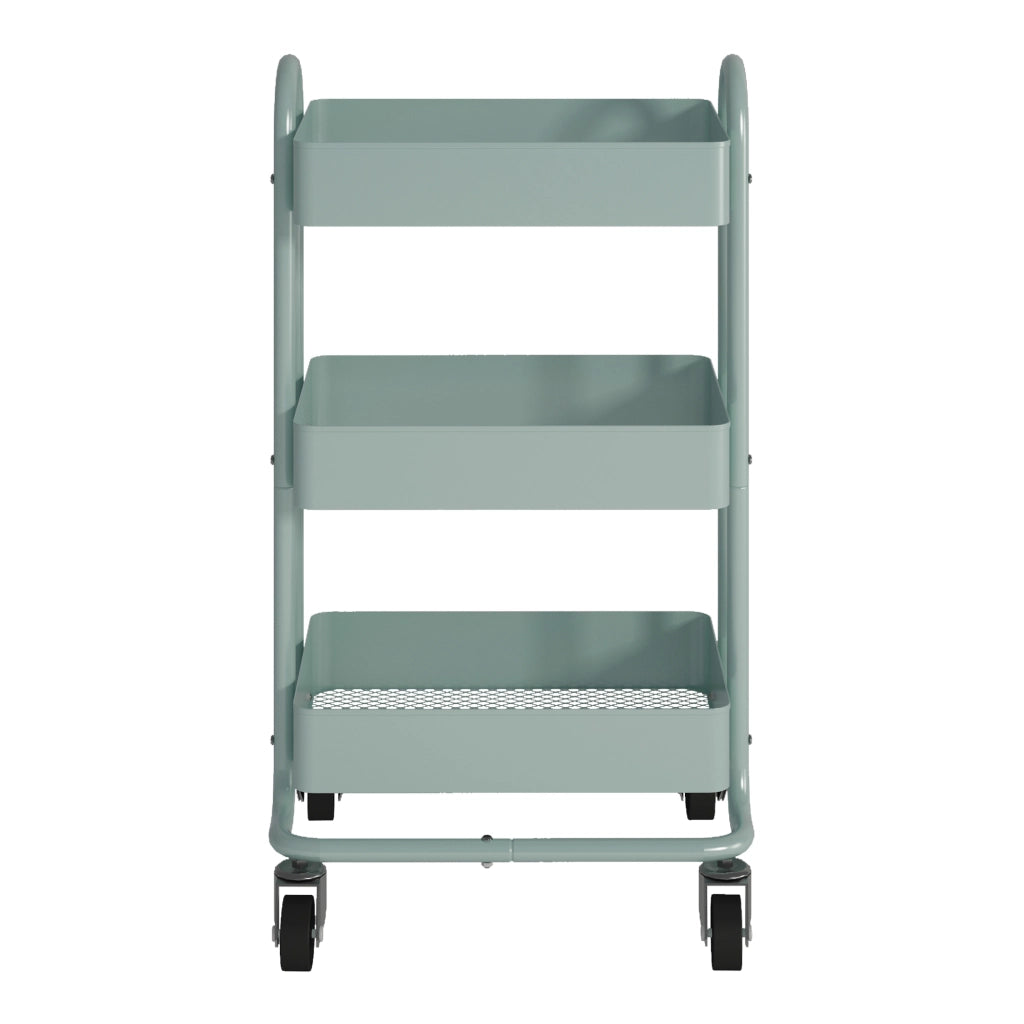 Carrello da Cucina 'Pyhäntä' in Acciaio con 3 Contenitori - Menta Verde [en.casa]