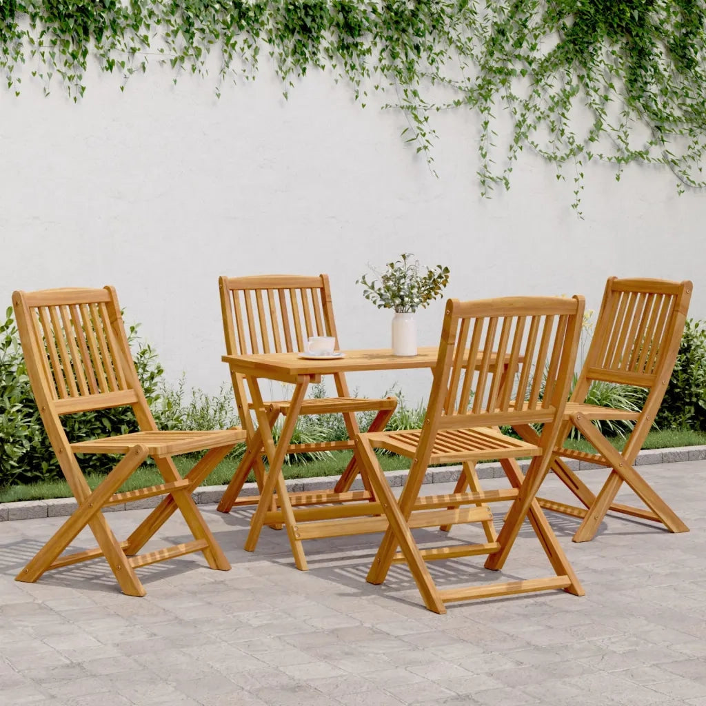 Set Pranzo da Giardino Pieghevole 5pz Legno Massello di Acacia 3206330