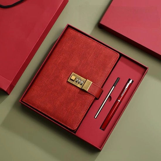 Agenda A5 in pelle PU, 224 pagine, agenda vintage con chiusura, adatta per bambini e adulti, regalo, ufficio e scuola, 15*21,5 cm, rosso