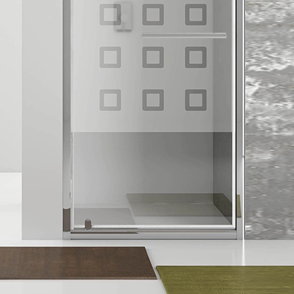 New plus - porta battente 77-81 cm vetro serigrafato 6 mm, h. 1,95