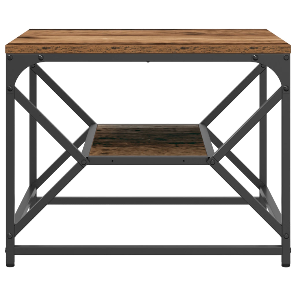 Tavolino da caffÃ¨  con piano in legno riciclato 51x50x40 cm in legno ingegnerizzato