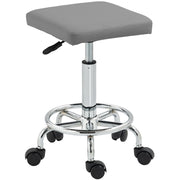 Sgabello Girevole Regolabile ¨C Xylo ¨C Seduta Imbottita con Ruote Grigio 34x34x50-66cm