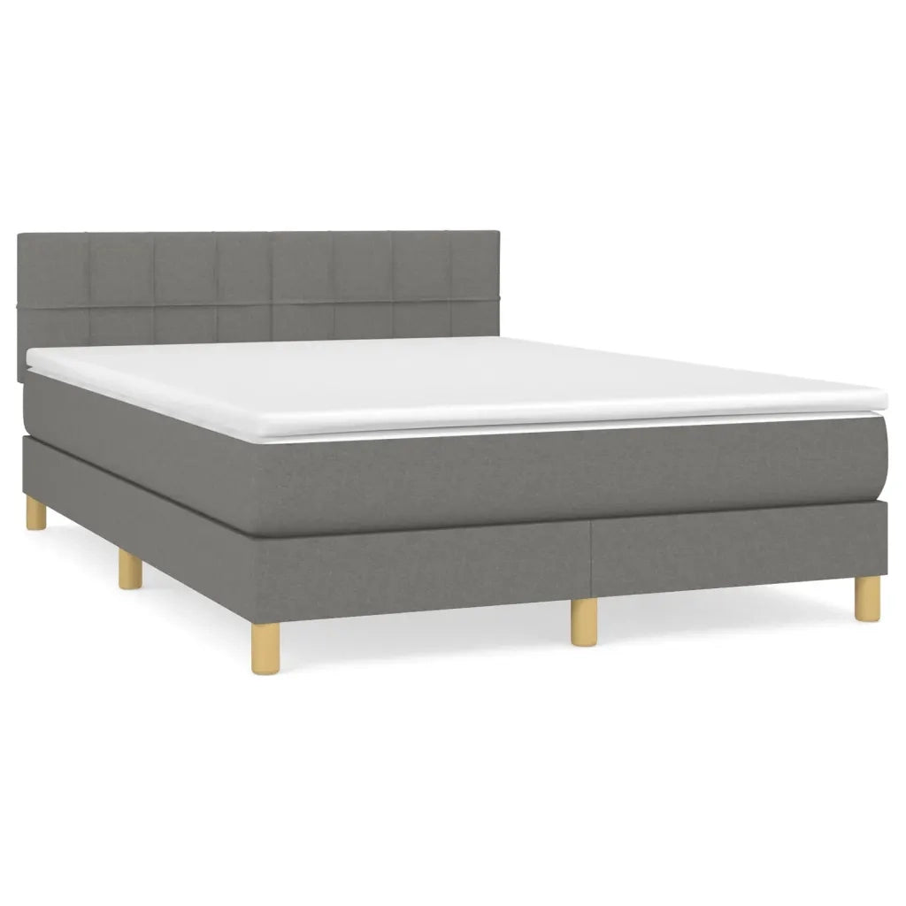 Giroletto a Molle con Materasso Grigio Scuro 140x190 cm Tessutocod mxl 99539
