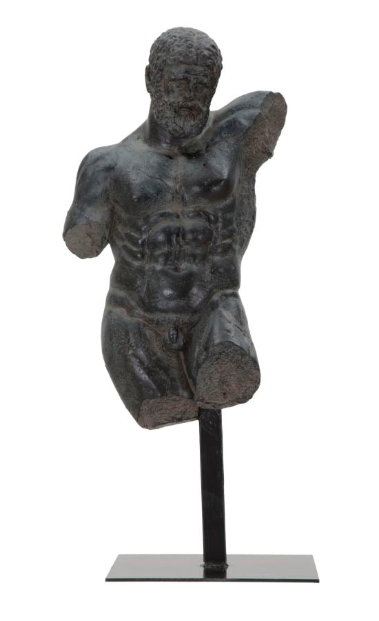 Scultura Museum Man 26x22x57,5 cm in Poliresina e Ferro Nero