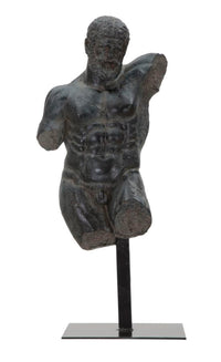 Scultura Museum Man 26x22x57,5 cm in Poliresina e Ferro Nero