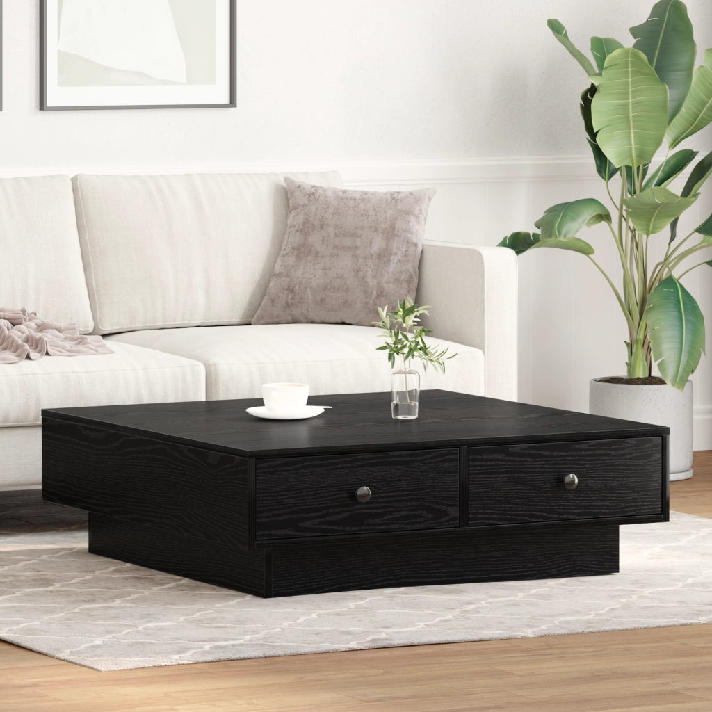 Tavolino da CaffÃ¨ Rovere nero Legno ingegnerizzato 90 x 90 x 28 cm
