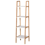 Scaffale Bagno 4 Ripiani Autoportante 35x36x138,5 cm in Legno Bianco